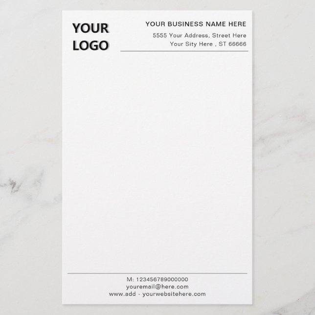 Anpassningsbar Logotyp Namn Business Office Statio Brevpapper (Framsida)