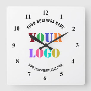 Anpassningsbar Logotyp Namn Clock Promotive Busine Fyrkantig Klocka