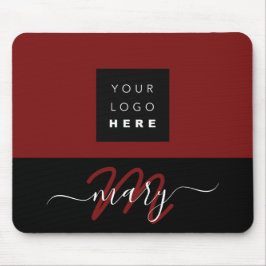 Anpassningsbar Logotyp Namn Monogram Black White B Musmatta