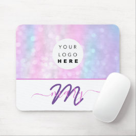 Anpassningsbar Logotyp Namn Monogram Holograph Uni Musmatta