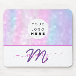 Anpassningsbar Logotyp Namn Monogram Holograph Uni Musmatta