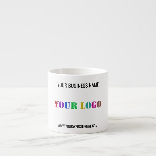 Anpassningsbar Logotyp Namn webbplats Espresso Kop Espressomugg (Framsidan)