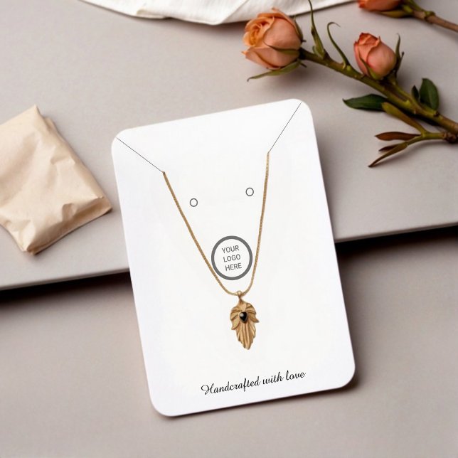 Anpassningsbar Logotyp Necklace Earring Jewelry Vi (Jewlry Card in White)