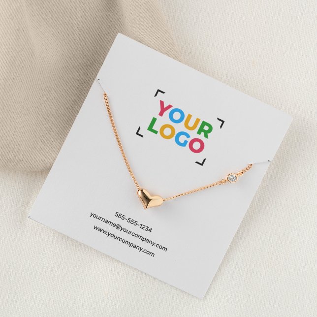 Anpassningsbar Logotyp Necklace Visning Card med Q Fyrkantigt Visitkort (Skapare uppladdad)