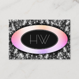 Anpassningsbar Logotyp och Monogram Lamurous Glitt Visitkort