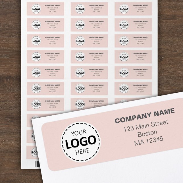 Anpassningsbar Logotyp och Returadress  Rosa Returadress Etikett (Skapare uppladdad)