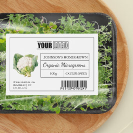 Anpassningsbar Logotyp och streckkod Blommirogreen Mat Etiketter
