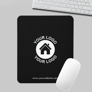 Anpassningsbar Logotyp och Text Business Black Mou Musmatta