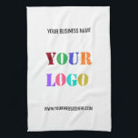 Anpassningsbar Logotyp och Text Company Kitchen To Kökshandduk<br><div class="desc">Anpassningsbar Färg och Typsnitt - Personlig Köksdukar med din företagstext och Namn-info Business Promotional eller Modern Personal Kitchen Towel / Gift - Gör egen Logotyp unik - Lägg till din Logotyp - Bild - Foto eller QR-kod / Namn - Info eller Anpassningsbar Text - Ändra storlek och flytta eller ta...</div>