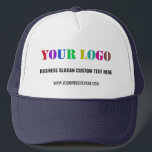Anpassningsbar Logotyp- och textföretagshatt Keps<br><div class="desc">Med Truckerkepsarna Anpassningsbar Logotyp och Text Promotional Business Company Personlig - Lägg till din Logotyp/bild, Business Slogan - Tagline, Website eller Mobil, e-post / mer - Ändra storlek och flytta eller ta bort/lägg till inslag / text med anpassning verktyg - gör du ditt unika reklamföretag Hats! Välj Tour Text (Färg/Teckensnitt/Storlek)...</div>