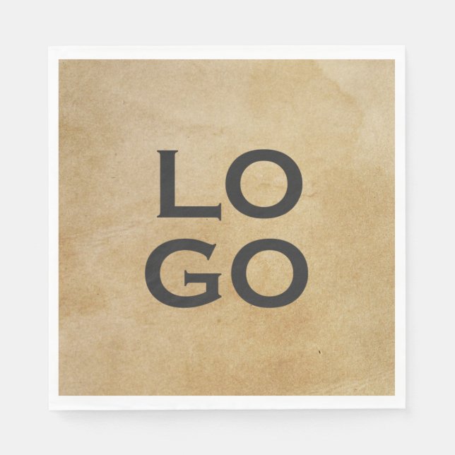 Anpassningsbar Logotyp på Rustic Parchment Pappersservett (Framsidan)