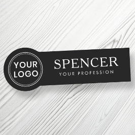 Anpassningsbar logotyp, personalsvart personal namnbricka
