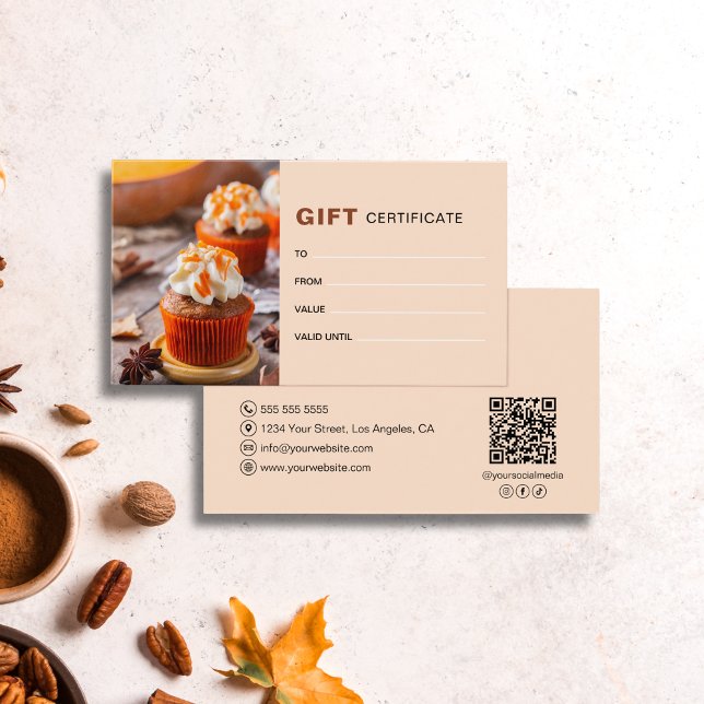 Anpassningsbar Logotyp Photo Fall Autumn Bakery Bu Visitkort (Custom Logo Photo Fall Autumn Bakery Business)