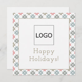 Anpassningsbar Logotyp Photo Four Poinsettia Motif Kort