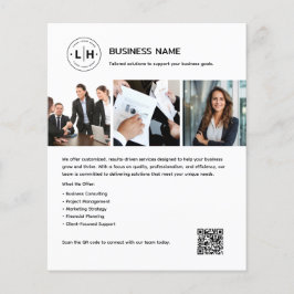 Anpassningsbar Logotyp Photo QR Professionell Whit Flygblad