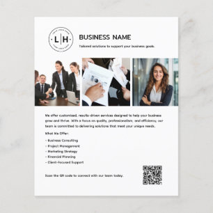 Anpassningsbar Logotyp Photo QR Professionell Whit Flygblad