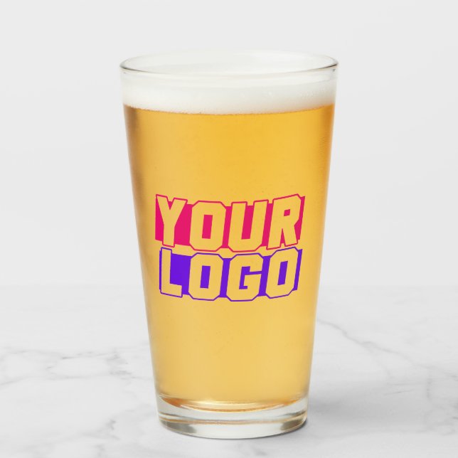 Anpassningsbar Logotyp Pint Glass med Logotypen Glaskopp (Framsida fylld)