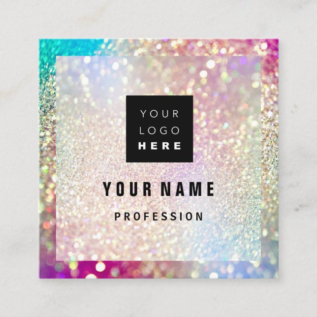 Anpassningsbar Logotyp Professionell MAKEUP ARTIST Fyrkantigt Visitkort (Framsida)