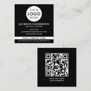 Anpassningsbar Logotyp Professionell Svart QR-kod Fyrkantigt Visitkort