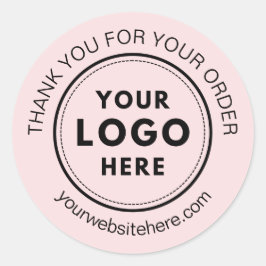Anpassningsbar Logotyp Professionell Tack Rosa  Runt Klistermärke