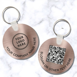 Anpassningsbar Logotyp QR-kod Främjande av Ro Guld Nyckelring