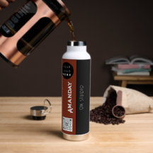 Anpassningsbar Logotyp Qr-kod Namn Brown Black