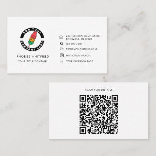 Anpassningsbar Logotyp QR-kod och Social medieikon Visitkort