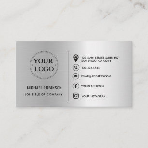 Anpassningsbar Logotyp QR-kod Social Media Icons F Visitkort
