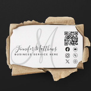 Anpassningsbar Logotyp QR-kod Social medieikoner M Visitkort