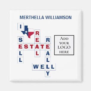 Anpassningsbar LOGOTYP Realtor TEXAS Real Gods Magnet