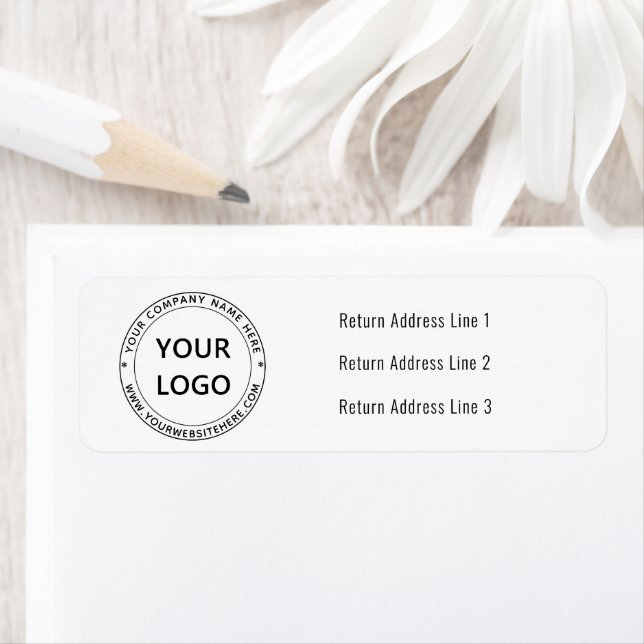 Anpassningsbar Logotyp Returadress Business Person Etikett (Insitu)