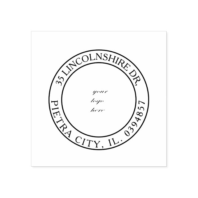 Anpassningsbar Logotyp Returadress Cinzel Font Stämpel (Tryck)