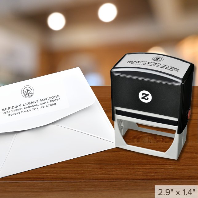 Anpassningsbar Logotyp Returadress för självlänkan Självfärgande Stämpel (Custom Logo Return Address Self-inking Stamp, Customizable for Any Industry)