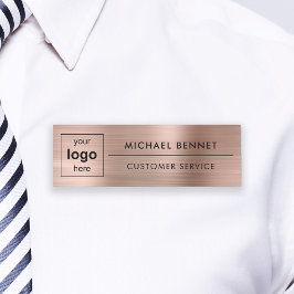 Anpassningsbar Logotyp Ro Guld Professionell Busin Namnbricka