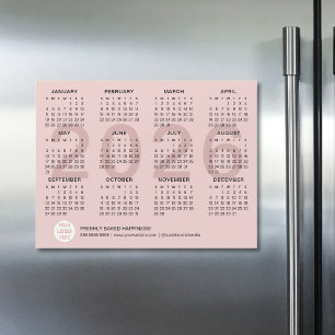 Anpassningsbar Logotyp Rosa Business 2026 Magnetic