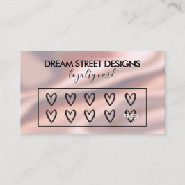 Anpassningsbar Logotyp Rosa Silke Hearts Loyalty C Visitkort