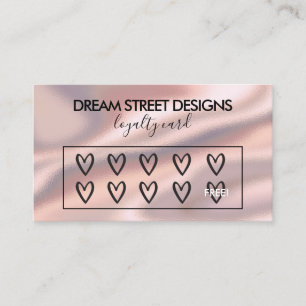 Anpassningsbar Logotyp Rosa Silke Hearts Loyalty C Visitkort