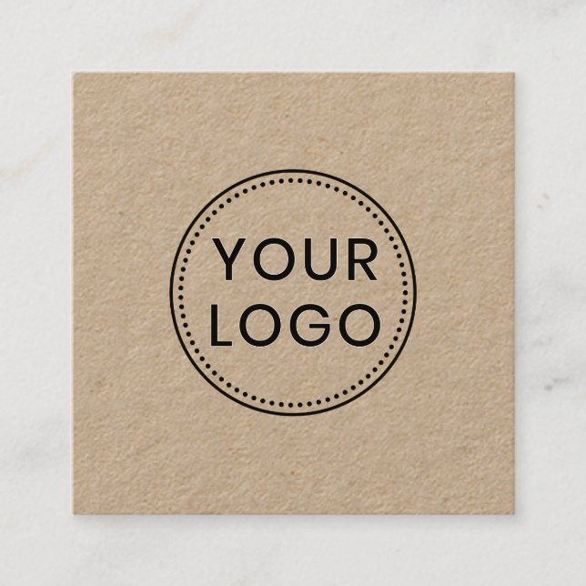 Anpassningsbar logotyp Rustic kraft2 professionell Fyrkantigt Visitkort (Framsida)