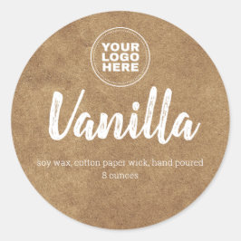 Anpassningsbar Logotyp Rustic Kraft Candle-etikett Runt Klistermärke