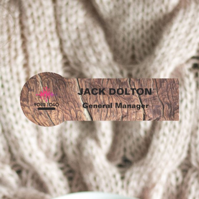 Anpassningsbar Logotyp Silver Namn bricka för anst Namnbricka (Skapare uppladdad)