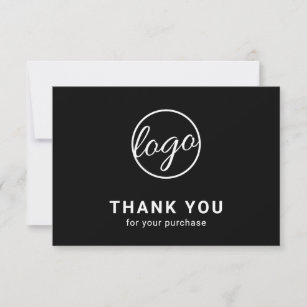 Anpassningsbar Logotyp Simple Black Business Tack Kort