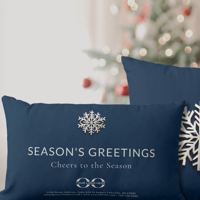 Anpassningsbar Logotyp Snöflake Lumbar Pillow Lumbarkudde (Skapare uppladdad)