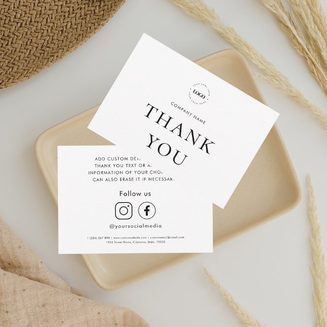 Anpassningsbar Logotyp Social Media Business Compa Tack Kort (Skapare uppladdad)