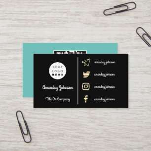 Anpassningsbar Logotyp Social Media Guld QR-kod A Visitkort