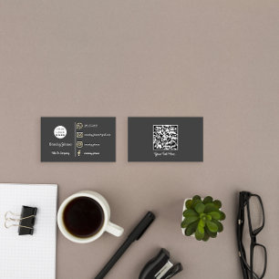 Anpassningsbar Logotyp Social Media Guld QR-kod G Visitkort