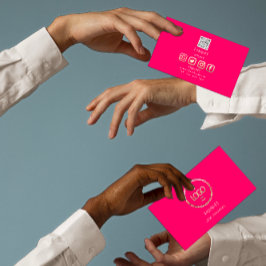 Anpassningsbar Logotyp Social Media QR Code Guld C Visitkort