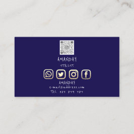 Anpassningsbar Logotyp Social Media QR-kod Guld ma Visitkort