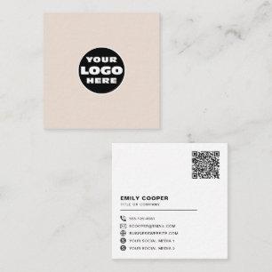 anpassningsbar logotyp social medieikoner QR-kodsk Fyrkantigt Visitkort