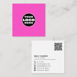 anpassningsbar logotyp social medieikoner QR shock Fyrkantigt Visitkort