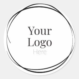 Anpassningsbar Logotyp Stickers med enkel Hand plo Runt Klistermärke